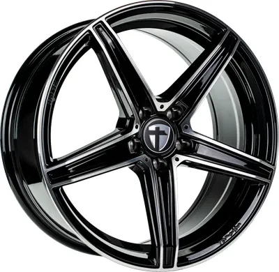 Tomason TN20 Alufelgen 20 Zoll - Black Polished - Einteilige 5-Speichen Alufelgen, 8.5x20" ET30, ideal für sportliche Fahrzeuge mit einer maximalen Traglast von 750 kg.