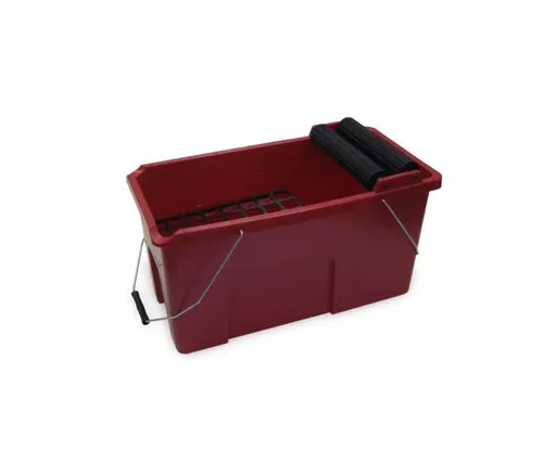 Rubi Wiadro Glazurnicze Z Rolkami Clean Pro (25949) - Praktisches Reinigungsutensil für Fliesenleger, ausgestattet mit Rollen für müheloses Transportieren und effizientes Arbeiten.