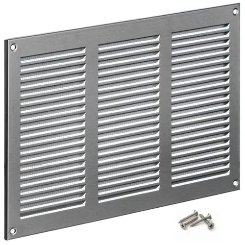 Steinberg14 Edelstahl Lüftungsgitter 300x200 mm mit Insektenschutz - Abluftgitter für Wand und Decke - Lüftungsabdeckung für Innen und Außen