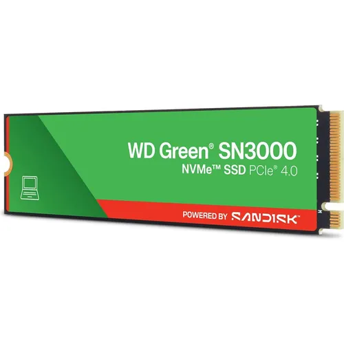 SANDISK WD Green SN3000 NVMe 1TB - Hochleistungs-M.2 SSD - Festplatten mit schneller NVMe-Technologie, ideal für Gaming und kreative Anwendungen, bietet hohe Lesegeschwindigkeiten und zuverlässige Performance.