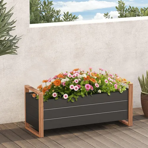 Grand patio Wetterfestes Hochbeet aus Metall 100x38x91cm - Erhöhtes Pflanzbeet mit 3,65 Kubikfuß Volumen, witterungsbeständig und ergonomisch für komfortables Gärtnern ohne Bücken, ideal für Gemüse und Kräuter.