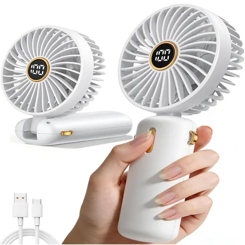 MGVIH Handventilator - Tragbarer Mini USB Ventilator mit 5 Geschwindigkeiten - Der MGVIH Handventilator ist leicht und kompakt, ideal für unterwegs. Mit 5 Geschwindigkeitsstufen und einer Akkulaufzeit von bis zu 10 Stunden sorgt er für kühle Luft, egal ob im Büro oder beim Camping.