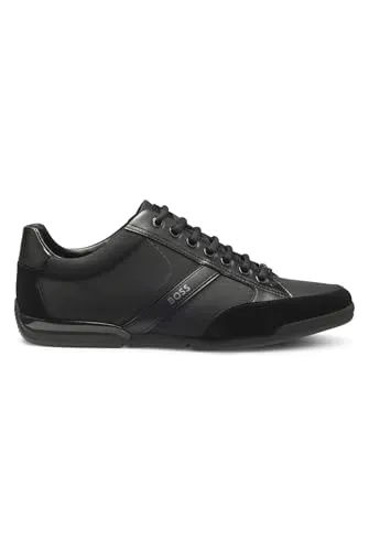 BOSS Men Saturn_Lowp_mx A_N Sneaker Black 43 EU - Herren-Sneaker mit stylischen Schnürbändern und komfortablem Innenfutter, ideal für modische Outfits.
