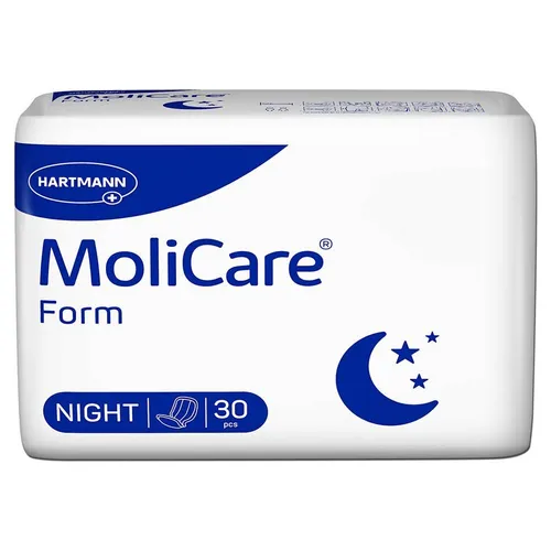 MoliCare Form Night Sparpaket (4 x 30 Stück) - Inkontinenzeinlagen für sicheren Schutz bei nächtlicher Inkontinenz, mit hohem Saugvolumen von 2147 ml und dermatologisch getestet für optimale Hautverträglichkeit.