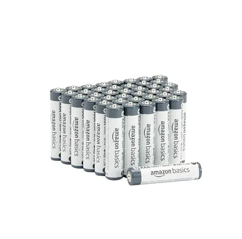 Amazon Basics AAA-Alkali-Batterien, 1,5 V, 40 Stück - Zuverlässige AAA-Alkali-Batterien mit einer Lagerfähigkeit von 5 Jahren. Ideal für den täglichen Einsatz in verschiedenen Geräten.