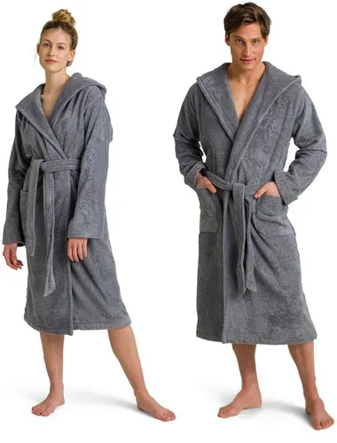 Möve Unisex-Bademantel Superwuschel Kapuze - Bademantel aus 100% Baumwolle, ideal für Sauna & Spa, mit Kapuze und Gürtel, in Langform und pflegeleicht, 120 cm Länge für optimalen Komfort.