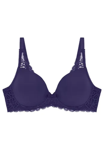 Triumph Amourette Spotlight WHP - Schalen-BH 70E in Prussian Blue - Eleganter Schalen-BH mit leicht gepolsterten Cups und formenden Bügeln. Die glatte Qualität und Spitzen-Details sorgen für einen stilvollen Look und optimalen Tragekomfort.