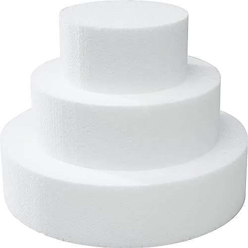 VBS Styroporform Torte 3er Set 30 cm 25 cm 20 cm Styropor Modellierform Bastelform Kuchenform Groß, Ø 10/15 / 20 cm