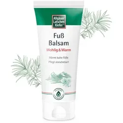 Allgäuer Latschenk. Fuß Balsam Wohlig & Warm - Pflege für beanspruchte Füße mit wohltuender Wärme. Der Balsam mit wertvollen Pflanzenextrakten sorgt für zarte Haut und entspannt nach einem langen Tag.