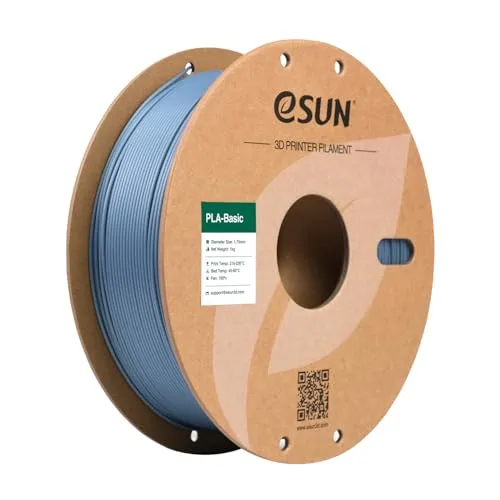 eSUN PLA Filament 1.75mm, PLA Basic 3D Drucker Filament Maßgenauigkeit +/- 0.03mm, 1KG Spule (2.2 LBS) Super Speedy PLA Filament für 3D Drucker,Hellgrau