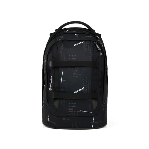 satch pack Ninja Matrix - Schwarz, ergonomischer Rucksack ab 5. Klasse - Rucksack-Zusatztaschen mit 30L Stauraum, standfest und ideal für Schüler, ergonomisch und anpassbar auf alle Körpergrößen von 1,40 bis 1,80 m.