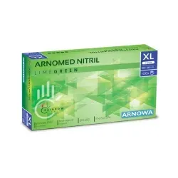 ARNOMED Nitril Lime Green Einmalhandschuhe, puderfrei, grün 389-XL , 1 Packung = 100 Stück, Größe XL