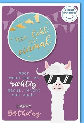 Verlag Dominique Karte Geburtstag Spruch Man lebt nur einmal - mit Umschlag