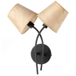 Wandleuchte Asia Schwarz/Eiche max. 6 Watt Wandlampe
