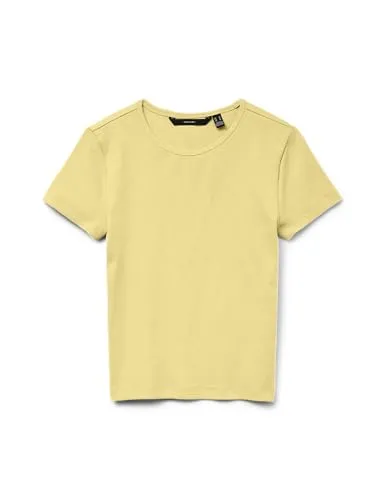 VERO MODA Damen VMCHLOE SS Short GA JRS NOOS Top, Lemon Meringue, X-Small
