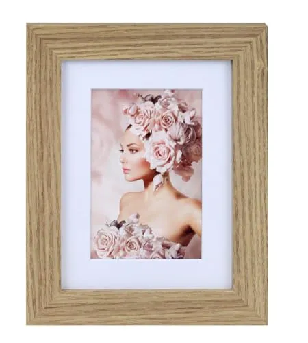 IDEAL TREND Bilderrahmen Holz Rahmen Plexi Acryl Collage Wanddeko Poster quadratisch S215: Farbe: Natur | Format: 15x20