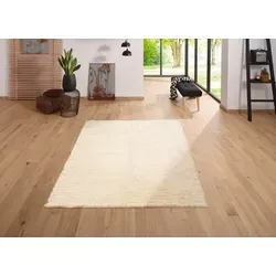 OTTO home Wollteppich Lucy, rechteckig, handgewebt aus 100% Wolle, 160 cm x 230 cm - Handgewebter Wollteppich in Beige, 40 mm hoch. Ideal für eine warme Wohnatmosphäre und pflegeleicht. Perfekt für jeden Raum und sorgt für ein angenehmes Raumklima.