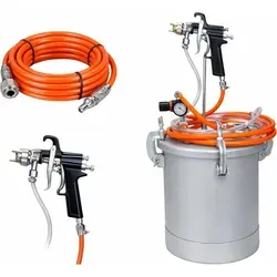 KRAFT&DELE Lackierpistole KD5793, 10L Druckluft Spritzpistole für Heimwerker - Leistungsstarke 10-Liter Druckluftlackierpistole für gleichmäßiges und schnelles Auftragen von Farben und Lacken. Ideal für große Projekte, dank langer Schläuche und präziser Druckregulierung.