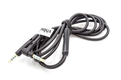 vhbw Audio AUX Kabel kompatibel mit Bose QuietComfort QC-25 Kopfhörer - Audiokabel 3,5 mm Klinkenstecker, Mikrofon, Rufannahme-Taste, 150 cm Schwarz