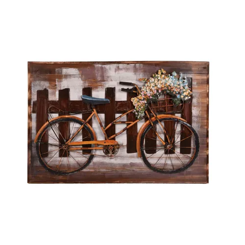 3D Metallbild Fahrrad von Harms Import & Vertriebs GmbH & Co. KG - Sonstige Wanddekoration, beeindruckendes 3D-Effekt Kunstwerk für eine stilvolle Aufwertung Ihrer Räume.