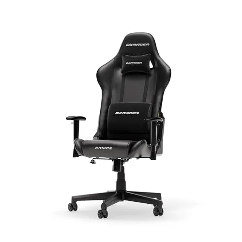 DXRacer Gaming-Stuhl PRINCE L F24 - Ergonomischer Bürostuhl mit hochwertiger Kaltschaumpolsterung und echtem Kunstleder, ideal für lange Gaming-Sessions. Bis zu 150 kg belastbar und für Körpergrößen bis 185 cm geeignet.
