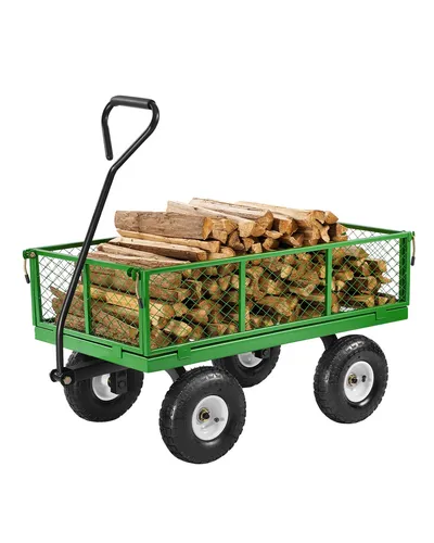 VEVOR Bollerwagen Transportwagen 408,23kg - Stabil und vielseitig - Handwagen mit verstärktem Netz und pulverbeschichtetem Stahlrahmen, ideal für Gartenarbeit oder Transporte. Maximale Tragfähigkeit von 900 lbs (408,23 kg) und ergonomischer, verstellbarer Griff für hohen Komfort.