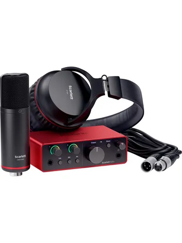 Focusrite Scarlett Solo Studio 4th Gen - Audio-Interface für Musiker, bringt Studio-Sound direkt zu dir und ermöglicht einfaches Aufnehmen und Veröffentlichen deiner Songs.