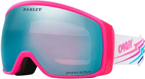 Oakley Flight Tracker M White Bolt - Prizm Snow Sapphire Iridium - Goggles mit optimiertem Sichtfeld und Prizm-Glastechnologie für verbesserte Farbdarstellung. Ideal für Ski- und Snowboardfahrer, die Komfort und Stil suchen.