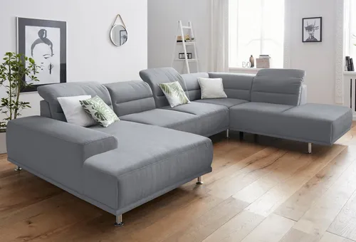 sit&more Wohnlandschaft Mariola U-Form, mit Federkern, inklusive Kopfteil- und Sitztiefenverstellung
