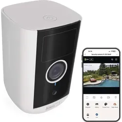 EMOS H4063 GoSmart Outdoor IP-Kamera, WiFi, IP-210 SNAP - Funk Kompakt-Kameras mit 5MPx Auflösung, ideal zur Sicherung von Haus und Garten – batteriebetrieben und einfach zu installieren.