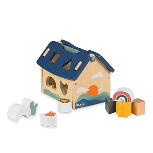 hauck Sort N Build Activity Würfel aus Holz - Sortier- & Stapelspielzeug, fördert spielerisch Feinmotorik und kognitive Entwicklung ab 1 Jahr – ideal als Geschenk für Kleinkinder.