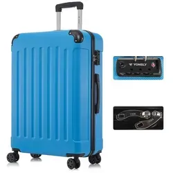 yonsly Premium Reisekoffer mit TSA-Schloss und YKK-Reißverschluss (Blau, XL) - Großer Hartschalen-Koffer mit 360°-Doppelrollen für mühelose Mobilität. Der integrierte TSA-Schutz bietet sicheres Reisen, während der robuste YKK-Reißverschluss für Langlebigkeit sorgt. Ideal für jede Airline.