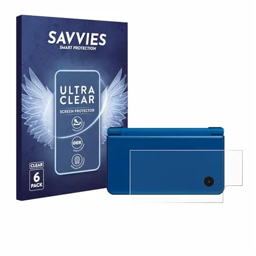 Savvies 6 Stück Schutzfolie für Nintendo DSi XL (Gehäuse) Displayschutz-Folie Ultra-Transparent