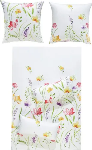 REDBEST Mako-Satin Bettwäsche mit Blumenmuster - Hochwertige REDBEST Bettwäsche aus Mako-Satin. Das fröhliche Blumenmuster und der edle Schimmer sorgen für ein stilvolles Ambiente. Praktischer Reißverschluss und wendbarer Kissenbezug für optimale Nutzung.