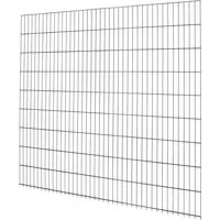 Doppelstabmattenzaun Metall 183 cm x 201 cm Anthrazit - Gartenzäune aus hochwertigem, verzinktem Metall, stabil und langlebig. Ideal für Grundstücksabgrenzungen und Sichtschutz mit schlanker Optik.