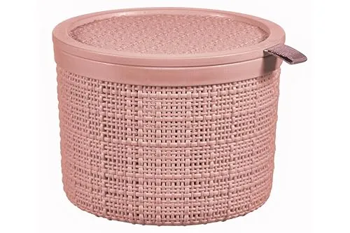 Keter CURVER JUTE RECYCLING Aufbewahrungskorb, rund, rosa - Der runde CURVER JUTE RECYCLING Aufbewahrungskorb vereint stilvolles Design und Funktionalität. Hergestellt aus robustem, recyceltem Kunststoff, bietet er praktische Griffe für einfachen Transport.