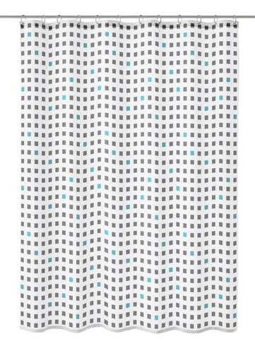 Kleine Wolke Duschvorhang Casket, Grau, 180x200 cm - Duschvorhang aus schadstoffgeprüftem Textil im modernen Karo-Design, ideal für umweltbewusste Badezimmergestaltungen.