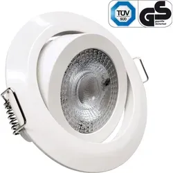 max K O M F O R T - 6x LED Einbaustrahler Ultraflach 5 Watt - Deckenspots mit schwenkbaren, langlebigen LED, ideal für stilvolle Beleuchtung. Warmweißes Licht und geringer Energieverbrauch sorgen für gemütliche Atmosphäre.