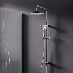 AM.PM Duschsystem ohne Armatur - Regendusche & Handbrause - Brausegarnituren mit 22 cm Regendusche, höhenverstellbar von 103 bis 146 cm und umweltfreundlicher Handbrause für gezielte Entspannung. Einfacher Komfort für jedes Badezimmer.