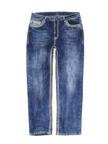 Lavecchia Herren Comfort Fit Denim Jeanshose LV-503 (Übergrößen, Stoneblau, 52/30) - Herren-Jeanshose in Übergrößen von Lavecchia, mit elastischem Comfort Fit für optimalen Tragekomfort und stylischen Look. Ideal für starke Männer.