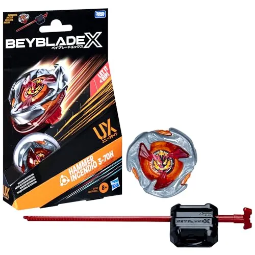 Beyblade X UX Top Starter Pack Hammer Incendio 339-1752 - Actionfiguren mit 1 UX Top, 1 Launcher und 1 Ripcord für spannende Duelle und unendlichen Spielspaß.