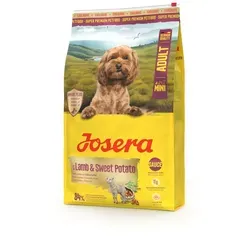 Josera Lamb & Sweet Potato Mini Adult 10 kg - Getreidefreies Hundefutter für kleine Feinschmecker - Schmackhafte Kroketten mit Lamm und Süßkartoffeln - Unterstützt die Herzfunktion mit L-Carnitin und Taurin - Hergestellt in Deutschland, klimaneutral und ohne künstliche Zusatzstoffe.