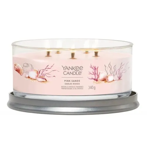 Yankee Candle Signature 5-Wick Tumbler Pink Sands 340 g - Duftkerze mit 5 Dochten für ein intensives Aroma, ideal für eine entspannende Atmosphäre in jedem Raum.