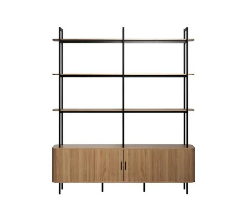 trendteam Regal Ronin Regal 2 Jalousietüren, 3 Regale Eiche Dekor.