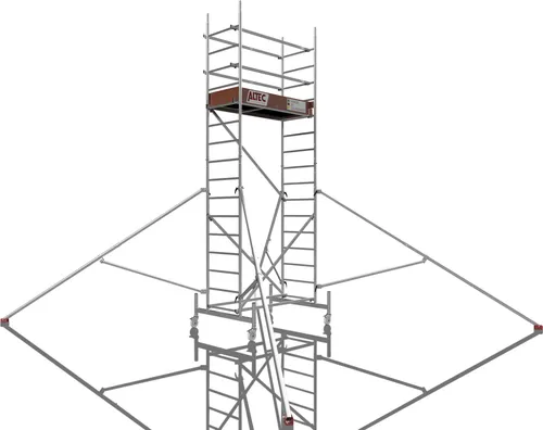 ALTEC Rollfix 500 - Flexibles Rollgerüst mit 125 mm Rollen - Gerüste: Werkzeugloser Aufbau, kompakt für Türen und Treppen, hohe Belastbarkeit bis 200kg/m², ideal für Hobby und Gewerbe.