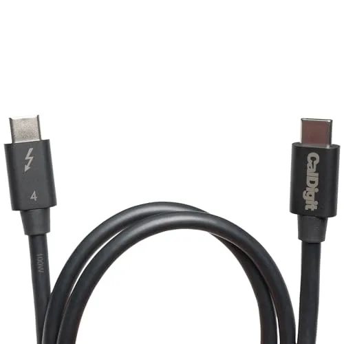 CalDigit [Intel zertifiziert Thunderbolt 4 / USB 4 Kabel - 40Gbps 100W Aufladung, Kompatibel mit Thunderbolt 3 & USB-C, 2016 + MacBook Pro, 2020 M1 Macbooks (2,0 Meter Thunderbolt 4 / USB 4 Kabel)