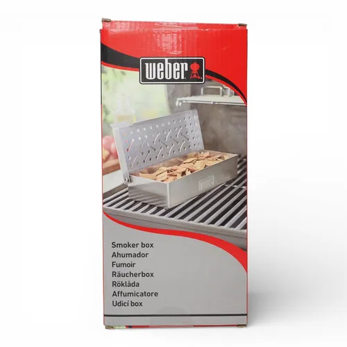 Räucherbox Universal 7576 Edelstahl - Edelstahl Räucherbox für Weber Q 200/2000 Serie und größer, ideal für intensiven Grillgeschmack und perfekte BBQ-Momente.