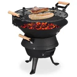 Grillfass Holzkohlegrill 35 cm – Höhenverstellbar für flexibles Grillvergnügen - Grills, ideal für Camping und Garten, aus robustem Gusseisen für gleichmäßige Wärmeverteilung und perfekten Grillgeschmack.