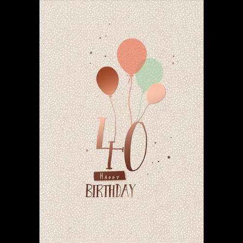Zahlengeburtstag - 40. Geburtstag - Glückwunschkarte - Karten & Einladungen, stilvolle Karte im Format 11,5 x 17 cm für den besonderen 40. Geburtstag, perfekt zum Gratulieren