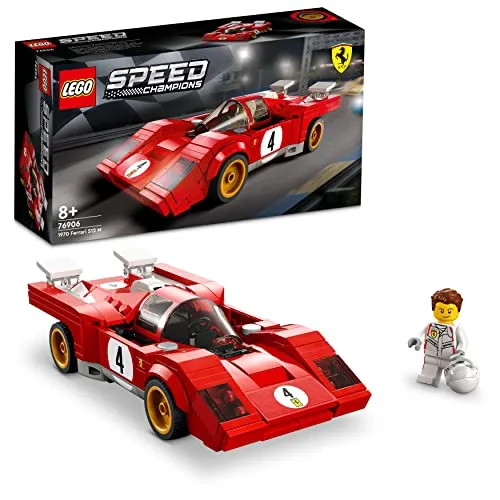 LEGO Speed Champions 1970 Ferrari 512 M Bausatz – Rennwagen für Kinder - Erbaue den ikonischen Ferrari 512 M von 1970 mit authentischen Details. Inklusive Minifigur und Bauanleitungs-App für ein interaktives Erlebnis. Perfekt für kleine Rennfahrer und Sammler!